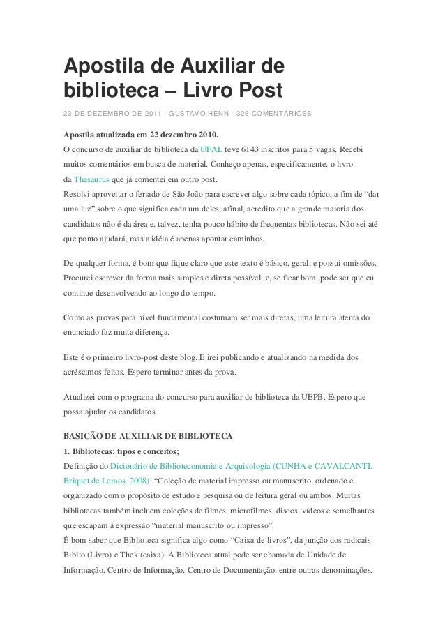 apostila auxiliar de biblioteca
